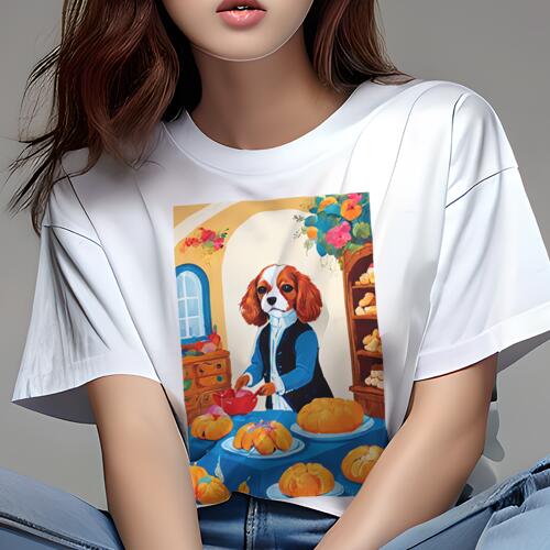 キャバリア Tシャツ 犬愛 ユニークデザインレディース 犬ファン 半袖 春夏 プリント 大人カジュアル か..