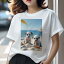 ダルメシアン Tシャツ 犬愛 ユニークデザインレディース 犬ファン 半袖 春夏 プリント 大人カジュアル ..