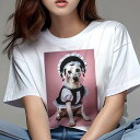 ダルメシアン Tシャツ 犬愛 ユニークデザインレディース 犬ファン 半袖 春夏 プリント 大人カジュアル かわいい 人間用 ギフト 個性的 猛暑対策 メイド服 ダルメシアン コスチューム