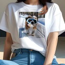 シーズー Tシャツ 犬愛 ユニークデザインレディース 犬ファン 半袖 春夏 プリント 大人カジュアル かわいい 人間用 ギフト 個性的 猛暑対策 スキー シーズー 雪 冬 スキーゴーグル