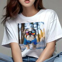 シーズー Tシャツ 犬愛 ユニークデザインレディース 犬ファン 半袖 春夏 プリント 大人カジュアル かわいい 人間用 ギフト 個性的 猛暑対策 スキー シーズー 冬 雪 ゴーグル