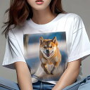 柴犬 Tシャツ 犬愛 ユニークデザインレディース 犬ファン 半袖 春夏 プリント 大人カジュアル かわいい 人間用 ギフト 個性的 猛暑対策 雪 柴犬 冬 笑顔 太陽