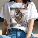 柴犬 Tシャツ 犬愛 ユニークデザインレディース 犬ファン 半袖 春夏 プリント 大人カジュアル かわいい 人間用 ギフト 個性的 猛暑対策 雪 柴犬 冬 太陽