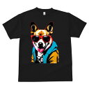 コーギー Tシャツ 犬愛 ユニークデザインメンズ キッズ 犬ファン 半袖 春夏 プリント 大人カジュアル かわいい 人間用 ギフト 個性的 猛暑対策 サングラス コーギー ジャケット