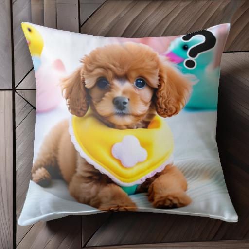あひるのおもちゃ プードル バンダナ カラフル かわいい 明るい クッションカバー 犬柄 45×45cm アニマル柄 おしゃれ 可愛い クッショ..