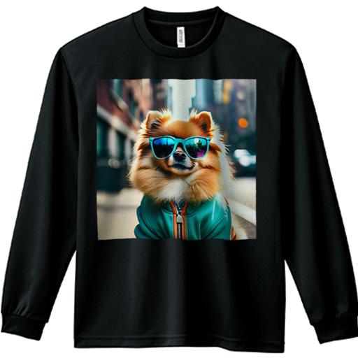 樂天商城 - サングラス ポメラニアン ジャケット 街 長袖Tシャツ 人間用 メンズ 秋春夏 プリント レジャー アウトドア カジュアル かわいい
