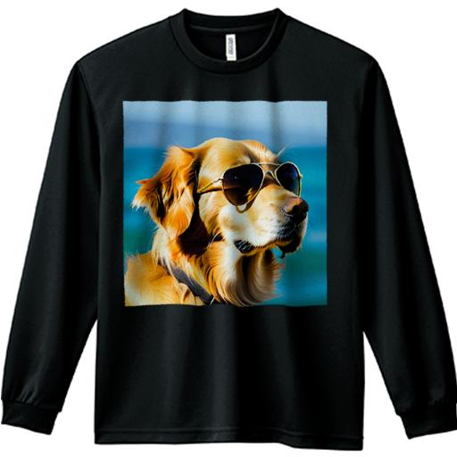 樂天商城 - サングラス ゴールデンレトリバー 海 ビーチ 長袖Tシャツ 人間用 メンズ 秋春夏 プリント レジャー アウトドア カジュアル かわいい