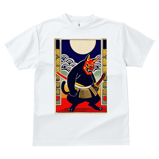 Tシャツ 和風 和柄 男気 和モダン 日本画風 浮世絵風 ヤンキー アウトローレディース 半袖 春夏 プリント カジュアル ジャパニーズ 人間用 かっこいい 猫 侍 鬼 月 波