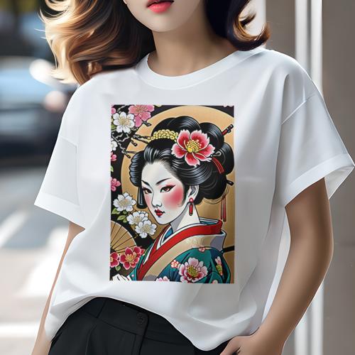 Tシャツ 和風 和柄 男気 和モダン 日本画風 浮世絵風 ヤンキー アウトローレディース 半袖 春夏 プリント カジュアル ジャパニーズ 人間用 かっこいい 芸者 着物 花 日本 美人 Tシャツ 和風 和柄 男気 和モダン 日本画風 浮世絵風 ヤンキー アウトローレディース 半袖 春夏 プリント カジュアル ジャパニーズ 人間用 かっこいい 芸者 着物 花 日本 美人