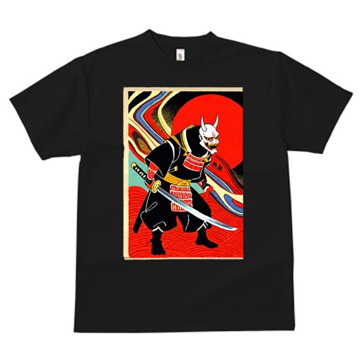 Tシャツ 和風 和柄 男気 和モダン 日本画風 浮世絵風 ヤンキー アウトローレディース 半袖 春夏 プリント カジュアル ジャパニーズ 人間用 かっこいい 侍 鬼 日本画 武士 刀