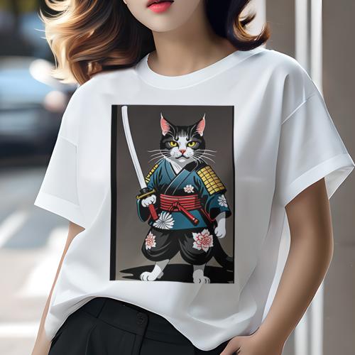 Tシャツ 和風 和柄 男気 和モダン 日本画風 浮世絵風 ヤンキー アウトローレディース 半袖 春夏 プリント カジュアル ジャパニーズ 人..