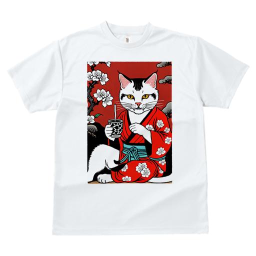 Tシャツ 和風 和柄 男気 和モダン 日本画風 浮世絵風 ヤンキー アウトローレディース 半袖 春夏 プリント カジュアル ジャパニーズ 人間用 かっこいい 着物 花柄 日本