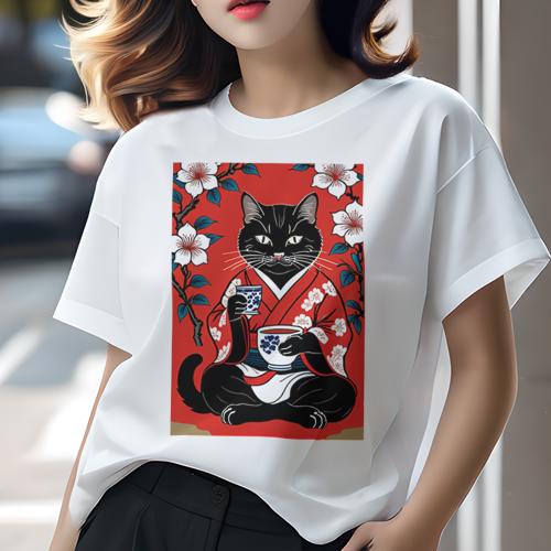 Tシャツ 和風 和柄 男気 和モダン 日本画風 浮世絵風 ヤンキー アウトローレディース 半袖 春夏 プリン..