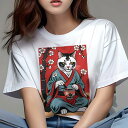 Tシャツ 和風 和柄 男気 和モダン 日本画風 浮世絵風 ヤンキー アウトローレディース 半袖 春夏 プリント カジュアル ジャパニーズ 人間用 かっこいい 猫 着物 日本 花 抹茶