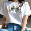 Tシャツ 臓器 人体 解剖図 ギフト ユニークデザイン レディース 半袖 春夏 プリント 大人カジュアル 猛暑対策 人間用 目玉 眼球 ホラー グロテスク 解剖学