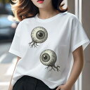 Tシャツ 臓器 人体 解剖図 ギフト ユニークデザイン レディース 半袖 春夏 プリント 大人カジュアル 猛暑対策 人間用 目玉 眼球 ホラー グロテスク ハロ...