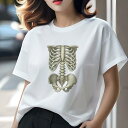 Tシャツ 臓器 人体 解剖図 ギフト ユニークデザイン レディース 半袖 春夏 プリント 大人カジュアル 猛暑対策 人間用 骨 骨格 人体 解剖学 医学