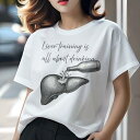 Tシャツ 臓器 人体 解剖図 ギフト ユニークデザイン レディース 半袖 春夏 プリント 大人カジュアル 猛暑対策 人間用 肝臓 アルコール ボトル 飲酒 トレ...