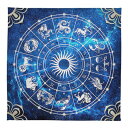 タロットクロス 美しい 太陽 花 曼荼羅 星座 祭壇 タペストリー テーブル ベルベット 正方形 おしゃれ 青