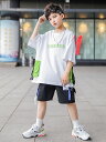 ヒップホップ キッズ ダンス 衣装 ストリート 男の子 大きいサイズ 夏 女の子 tシャツ ゆったり 半袖 トップス 短ぱん ポケット カッコイイ 黒 白