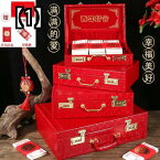 ボックス ギフト ゴールド ウェディング 大きな 赤い封筒 ダウ リー 言及 宝くじ 貯金箱 革のスーツケース 1 万 元 フル