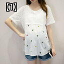 妊娠 中の女性のシャツ 春と夏の新しい半袖 韓国 ミドル 丈 トップス ファッション ルーズ ラージ サイズ コットン