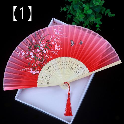 中華 風 扇子 女性 桜 古代 舞踊 学生 赤 ポータブル