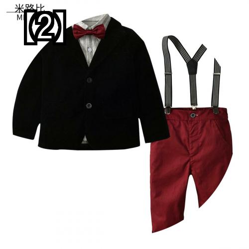 スーツ セット 子供 男の子 シャツ ジャケット 蝶ネクタイ ズボン サスペンダー フォーマルウェア コート