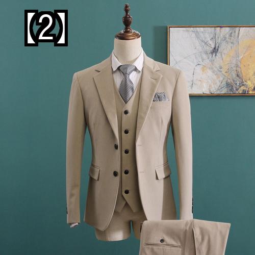スーツ 男性 新郎 メンズ ジャケット コート パンツ ネクタイ ベスト トレンディ ポケットチーフ 結婚式 セット