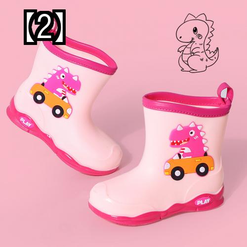 長靴 キッズ 雪遊び レインブーツ シューズ 滑り止め ラバー 子供 女の子 男の子 車 乗り物 恐竜 アニマル