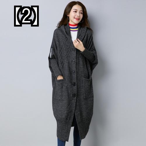 カーディガン レディース 秋冬 オフィス ゆったり ジャケット ボレロ スリーブニット 厚手 カジュアル フード セーター コート ポケット おしゃれ