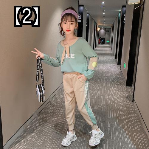 キッズ 長袖tシャツ 女の子 トップス ピンク 緑 リボン プリント カジュアル 春秋 韓国 おしゃれ