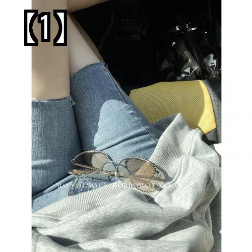 マタニティ レギンス デニム ショートパンツ スパッツ フィット ストレッチ 妊婦 夏 薄手 黒 グレー 青 大きいサイズ