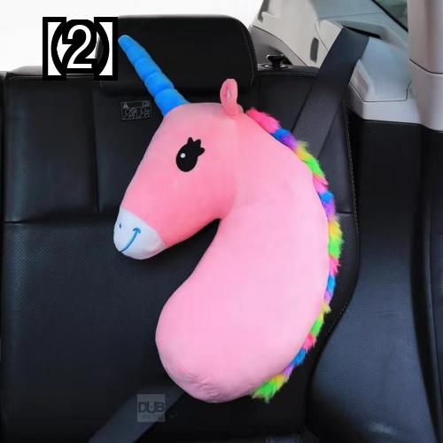 シートベルト 枕 子供 クッション カバー かわいい 肩 首 キャラクター 保護 柔らかい 車用品 睡眠 ユニコーン ピンク 青 1