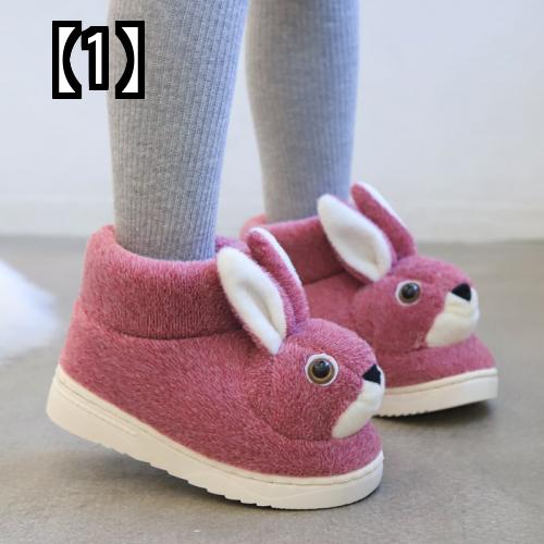 ルームシューズ 子供 もこもこ かわいい かかと付き ベビー 女の子 男の子 滑り止め あったか 冬 うさぎ 青 赤 ブラウン