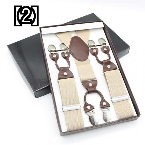 サスペンダー メンズ 幅広 おしゃれ シンプル パンツ スーツ 伸縮性 クリップ 無地 白 ベージュ 黒 ストライプ ドット柄