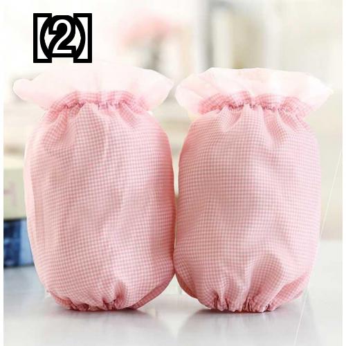 アームカバー 事務 かわいい 家事 レディース 秋冬 シンプル ピンク 水色 緑 チェック柄 ショート 2層 レース 薄手 防汚 オフィス