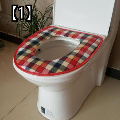 便座カバー 家庭用 トイレ用品 マット O型 綿 クッション ジッパー 北欧 チャック柄 花 ベージュ おし..