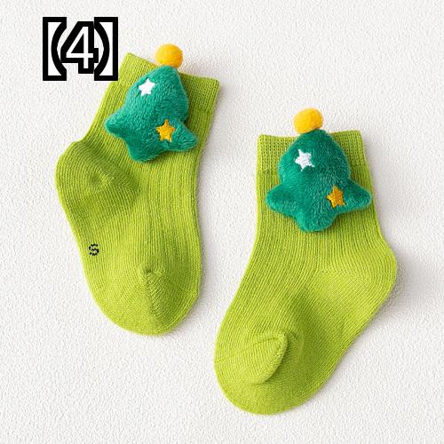 靴下 立体 ワンポイント かわいい 子供 ぬいぐるみ 動物 トナカイ 牛 キャンディーカラー 赤ちゃん 小学生 女の子 男の子 プレゼント