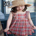 ジャンパースカート キッズ 夏 かわいい サスペンダー ワンピース 女の子 春韓国 綿 ノースリーブ レース チェック 赤