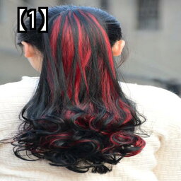 ウィッグ クリップ 自然 普段 使い つけ毛 部分 レディース ロング 青 赤 紫 柔らかい 巻き髪 メッシュ