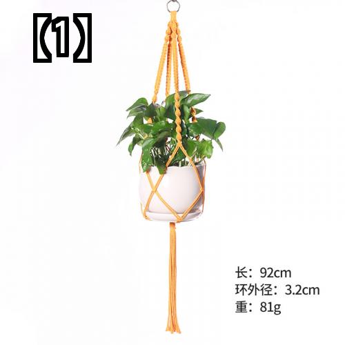 ハンギング プランター用 ロープ 植木鉢 おしゃれ 綿 ビーズ 2段 プラントハンガー ナチュラル グリーン インテリア 壁掛け 観葉植物 かわいい 園芸