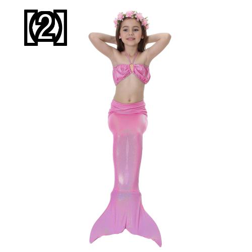 水着 女の子 セパレート 人魚 可愛い キッズ マーメイド ビキニ 上下セット 水色 ピンク 紫 フィン付き コスプレ 水遊び 海水浴 プール