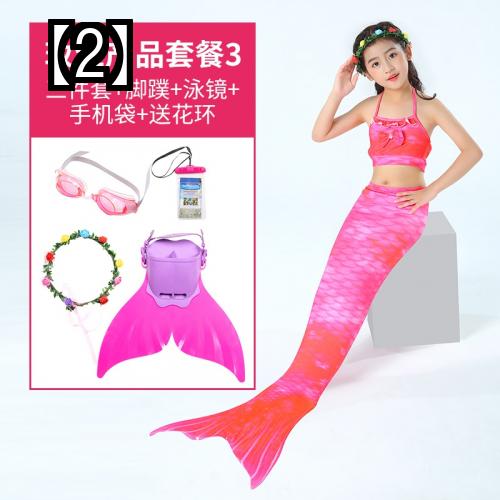 水着 女の子 セパレート 人魚 可愛い キッズ マーメイド ビキニ 上下セット 青 ピンク 緑 ゴーグル 携帯ケース 花冠 フィン付き コスプレ 水遊び 海水浴 プール