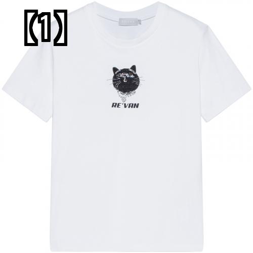 楽天フロントップ楽天市場店猫 tシャツ かわいい レディース 半袖 春秋 イラスト おもしろ カジュアル おしゃれ シンプル 白 大きいサイズ おもしろ ラウンドネック