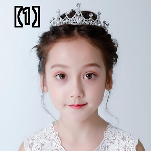 ティアラ 子供 女の子 発表会 誕生日 ヘアアクセサリー プリンセス キラキラ 韓国 エレガント シルバー