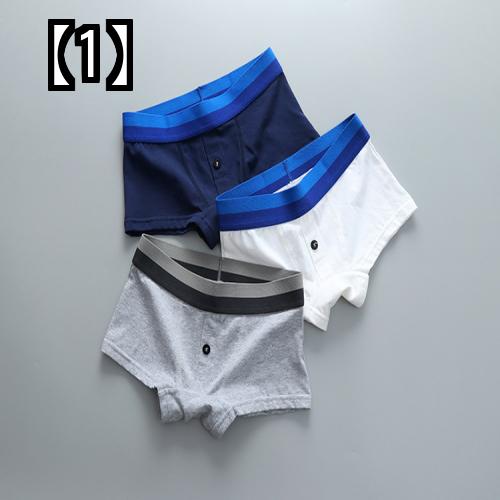 ボクサーパンツ レディース 下着 おしゃれ スポーツ シンプル 通気性 涼しい 混綿 大きいサイズ ボタン カジュアル 青 白 薄手 食い込みにくい