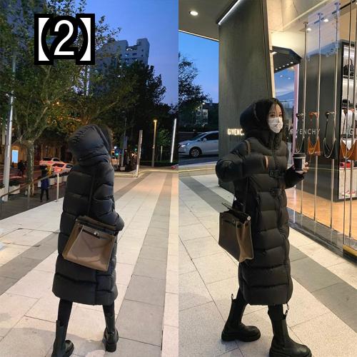 ダウンジャケット レディース ミドル丈 アウター 長袖 冬 防寒 ジップアップ フード付き 厚手 暖かい 黒 白 ベージュ カジュアル スタンドカラー