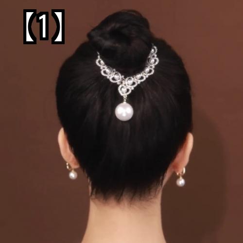 ヘアアクセサリー 結婚式 お団子 ゲスト パール 入学式 ツバキ レディース 中国風 シルバー ピアス クリップ まとめ髪 エレガント 大人 フォーマル