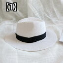 編まれたビーチ帽子　夏 海辺の休日 休暇 ジャズ帽子 日よけ 日焼け対策 サンハット 麦わら帽子